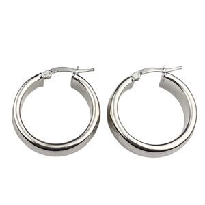 SLC Sterling Silver Hoop Pierced Earrings .25" Wide
